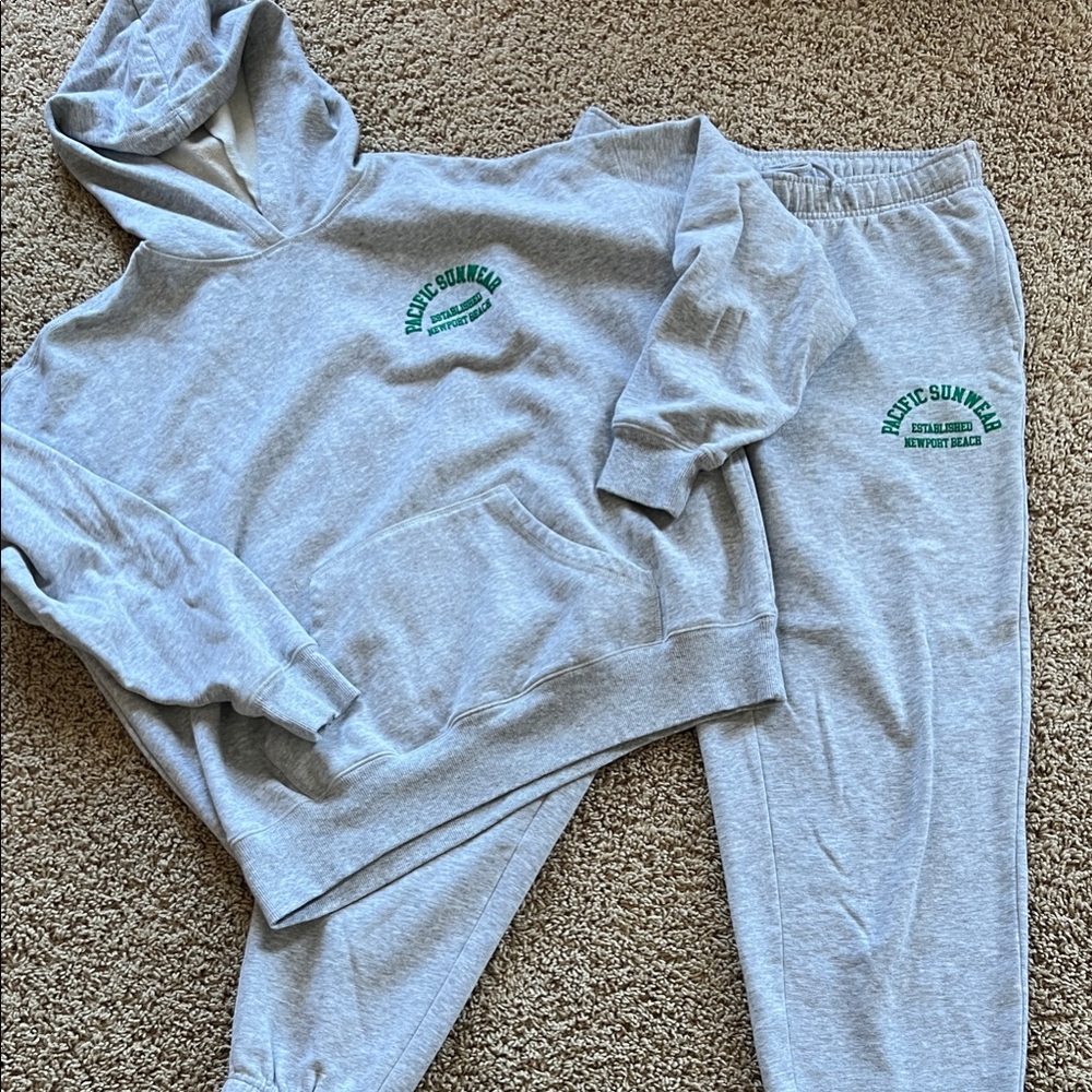 PacSun Gray Hoodie with Green Logo